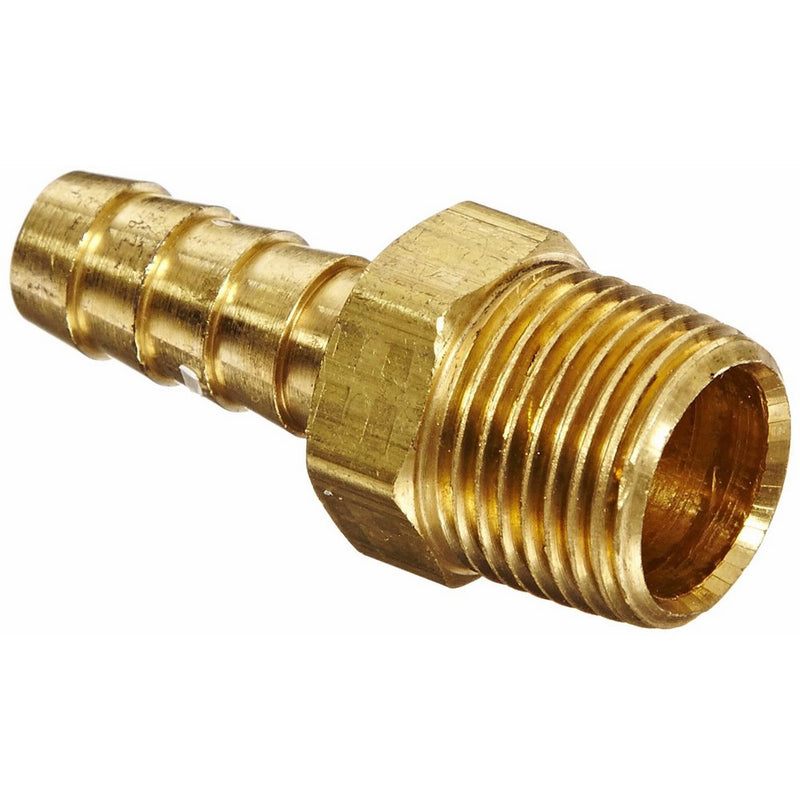 Anderson Metals 57001 Brass Hose Fitting, Adapter, 3/8 Barb x 3/8 NPT Male Pipe
