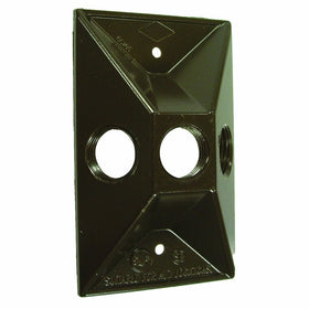 Hubbell-Bell 5189-2 Three Hole Weatherproof Cover Rectangular Cluster, Bronze