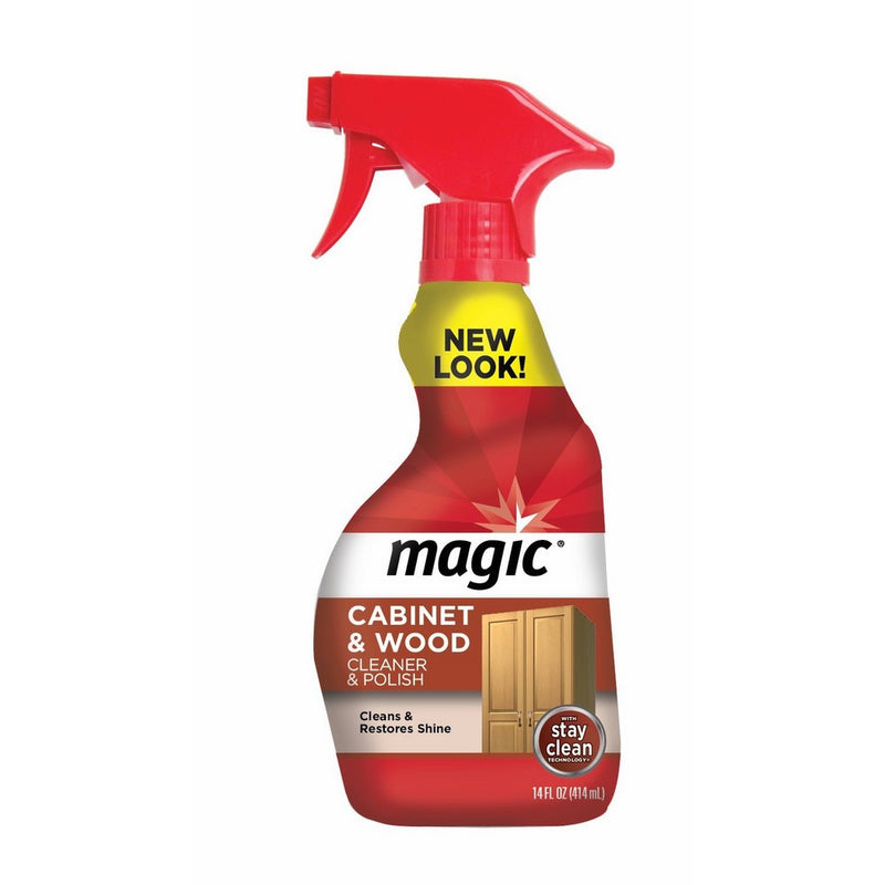 Magic Wood Cleaner and Polish - 14 Fluid Ounce - Furniture Table Chairs Wood Cabinets Clean and Restore Shine