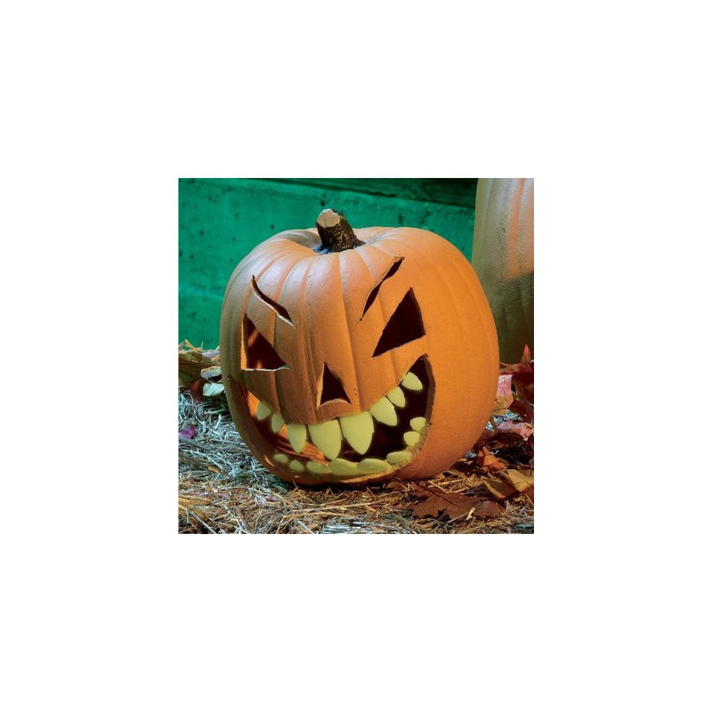 Halloween Pumpkin Carving Kit - Pumpkin Teeth for your Jack O' Lantern - Set of 18 Glow in the Dark Shark Teeth