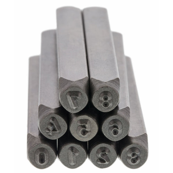 Beadsmith LPS023 9 Piece Gothic Numbers 0-9 Metal Punch Stamp Set, 3mm