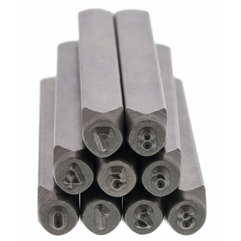 Beadsmith LPS023 9 Piece Gothic Numbers 0-9 Metal Punch Stamp Set, 3mm