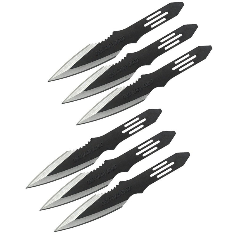6PC 5.5" Thunder Bolt Throwing Knife Ninja Kunai w/ Arm Sheath Pouch