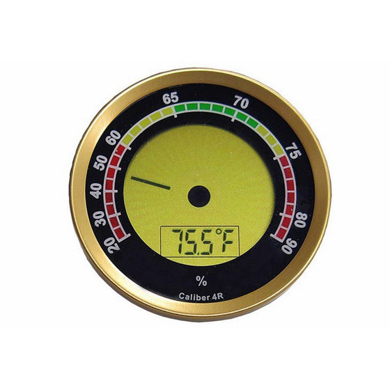 Caliber 4R IV R Gold Bezel Round Digital Hygrometer