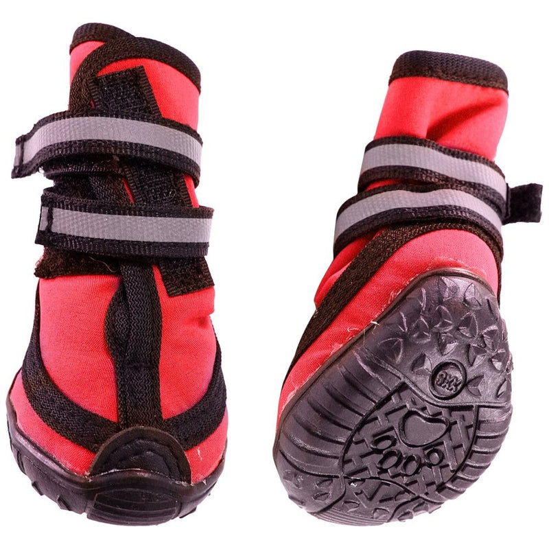 Fashion Pet Performance Waterproof Dog Boots, Medium, Red