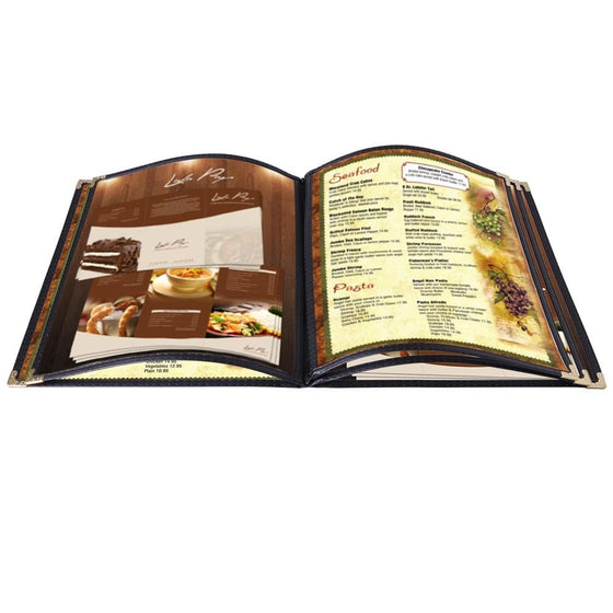 Yescom 20pcs Menu Cover 5 Pages Double Stitched 8.5x11inches 10 View Book Food Bar Restaurant Black