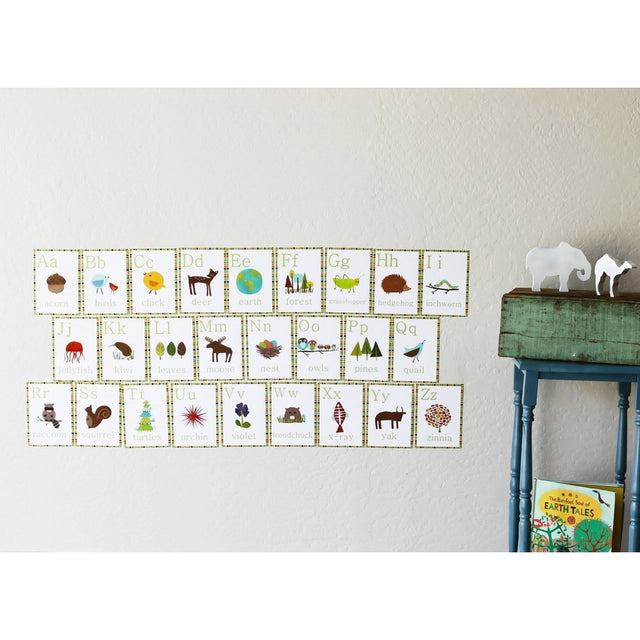 English Alphabet 5x7 Wall Cards, Nature Themed, Kid's Wall Art, Nursery Decor, Kid's Room Decor, Gender Neutral Nursery Decor by Children Inspire Design