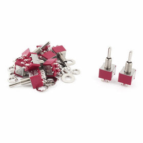Uxcell a14112200ux0187 DPDT ON-OFF-ON Momentary Mini Toggle Switch AC 250V/2 Amp, 120V/5 Amp, 10 Piece