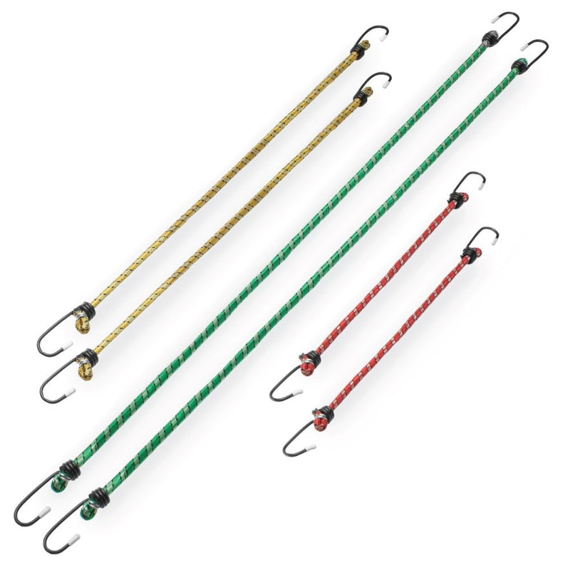 6 Piece Vinyl-Coated Bungee Cord Set, 3 Convenient Lengths by Knack