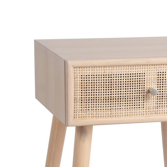 1 Drawer Accent Stand with Mesh Pattern and Splayed Legs, Brown