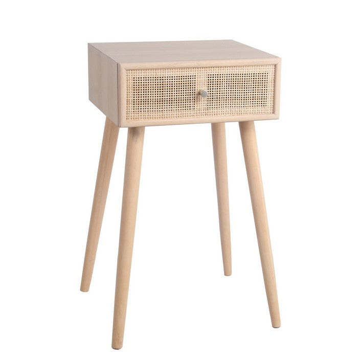 1 Drawer Accent Stand with Mesh Pattern and Splayed Legs, Brown