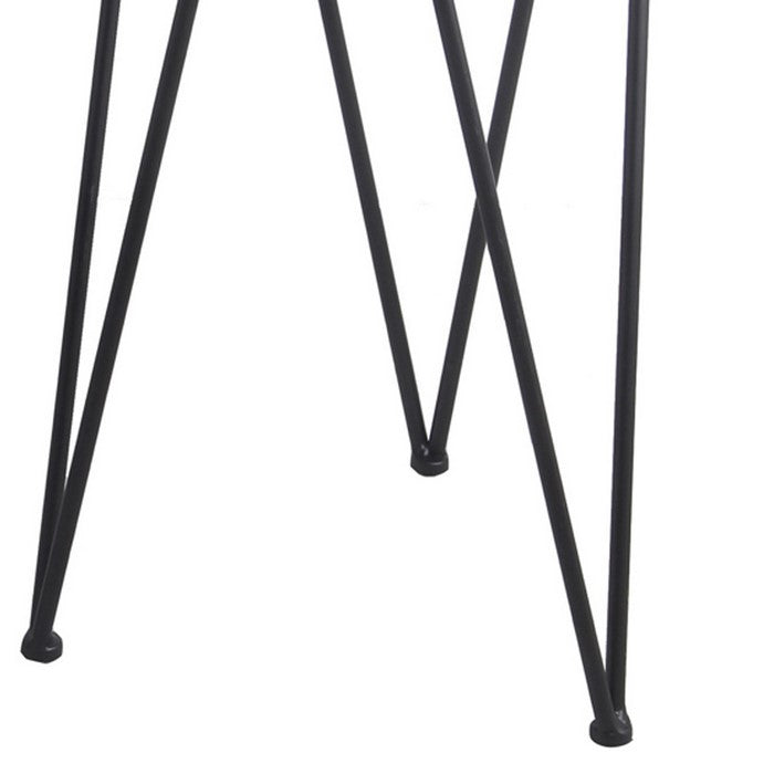Rattan Weave Design Planter with Metal Hairpin Legs, Set of 2, Brown