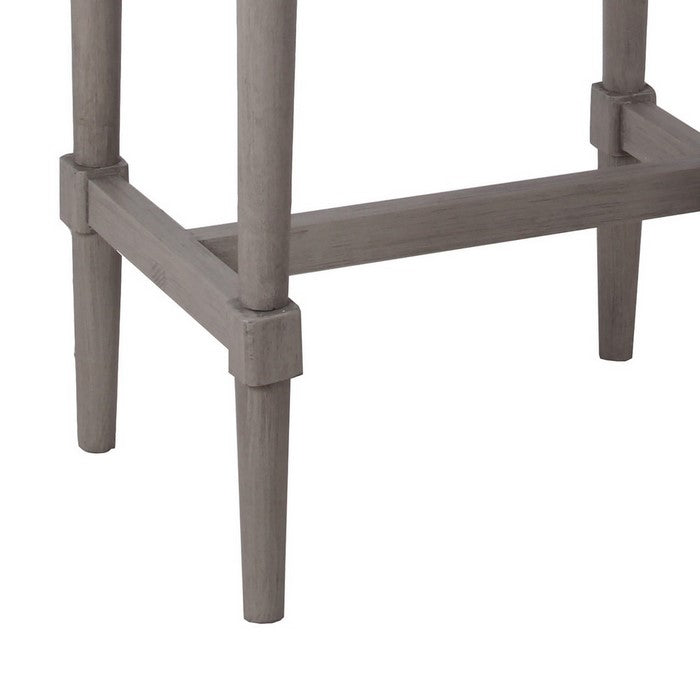 1 Drawer Wooden Accent Stand with Tapered Turned Legs, Light Gray