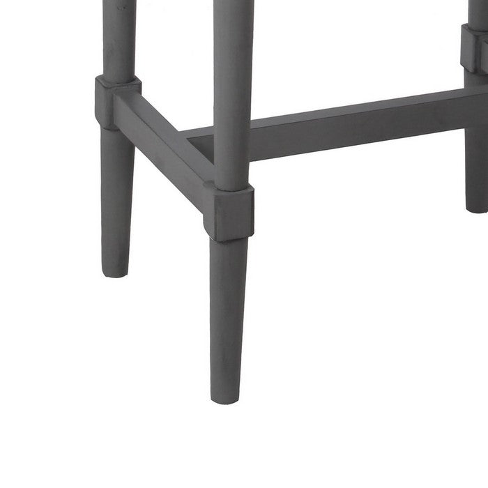 1 Drawer Wooden Accent Stand with Tapered Turned Legs, Gray
