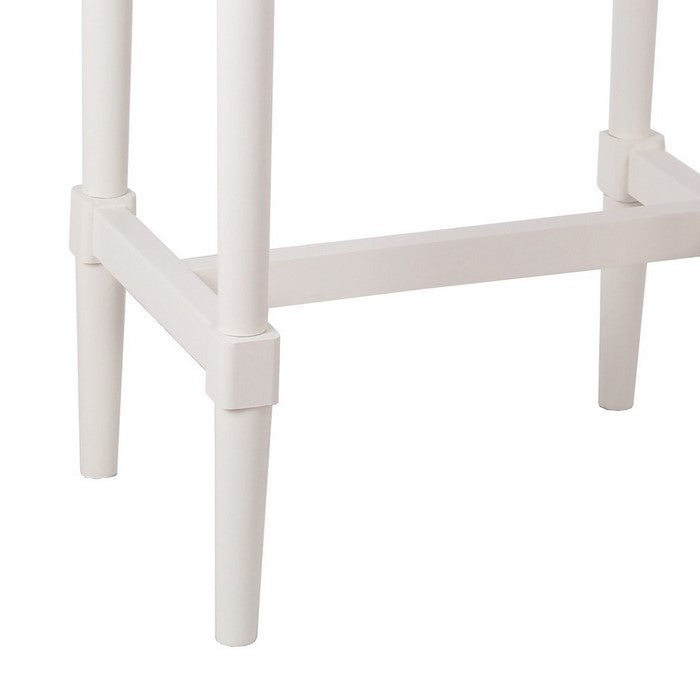 1 Drawer Wooden Accent Stand with Tapered Turned Legs, White