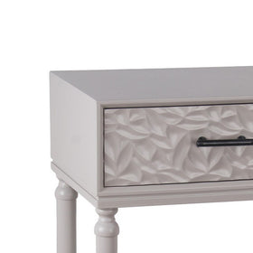 1 Drawer Accent Stand with Bar Handle and Turned Legs, Antique White