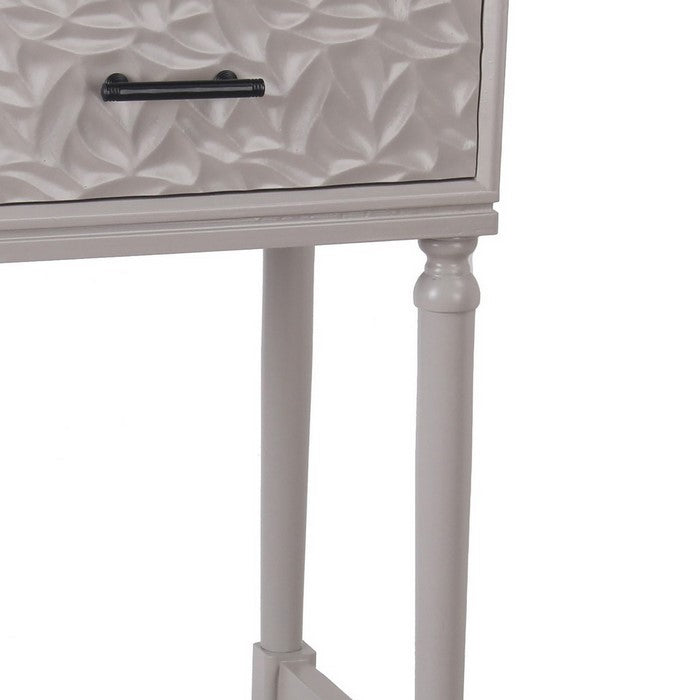 1 Drawer Accent Stand with Bar Handle and Turned Legs, Antique White