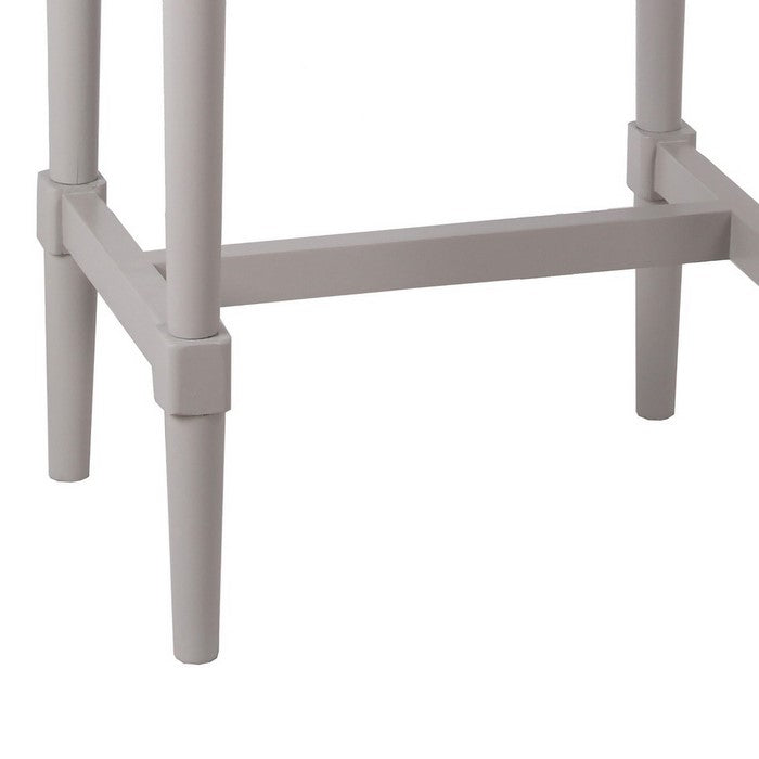 1 Drawer Accent Stand with Bar Handle and Turned Legs, Antique White