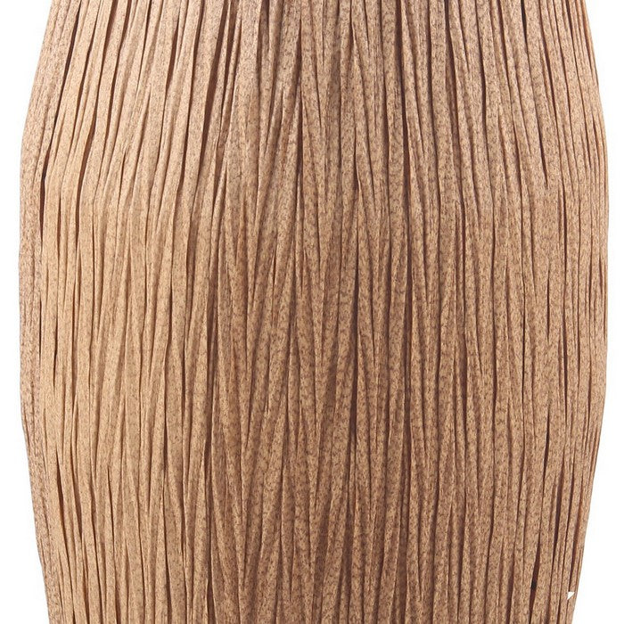 Drum Shaped Metal Planter with Fabric Wrapped Frame, Brown
