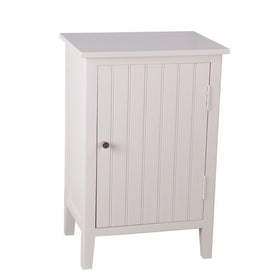 1 Door Storage Accent Stand with Vertical Design and Round Knob, White