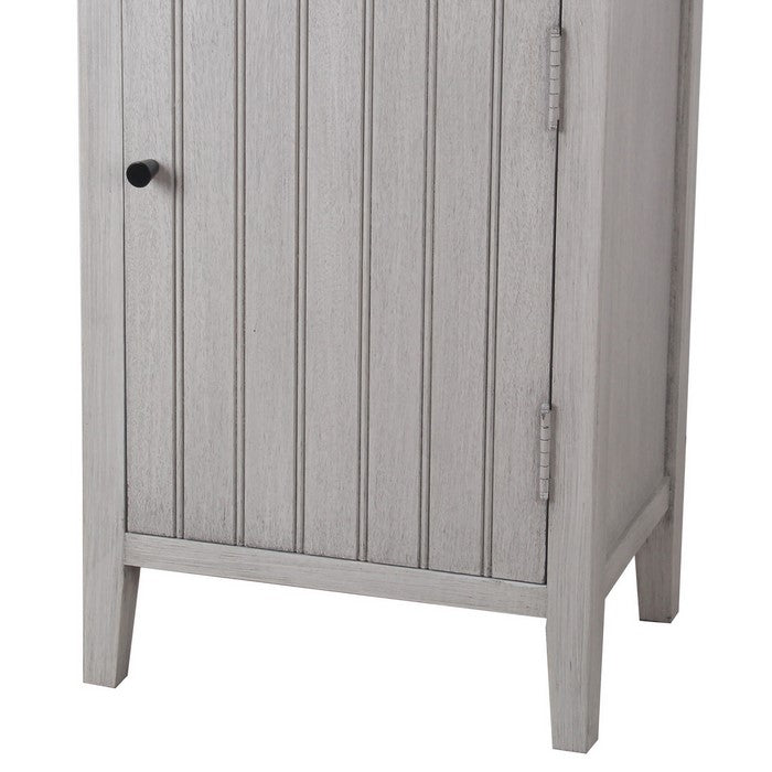 1 Door Storage Accent Stand with Vertical Design and Round Knob, Gray