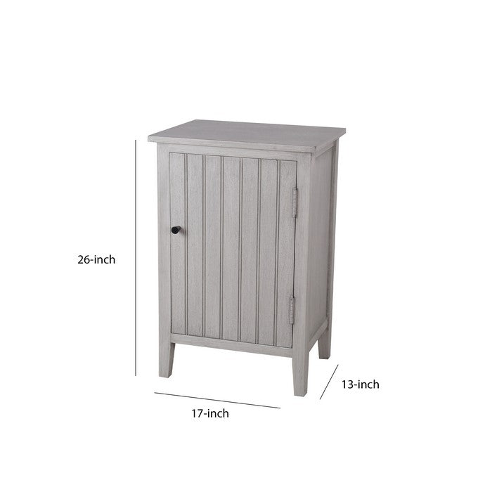 1 Door Storage Accent Stand with Vertical Design and Round Knob, Gray