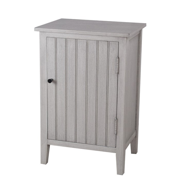 1 Door Storage Accent Stand with Vertical Design and Round Knob, Gray