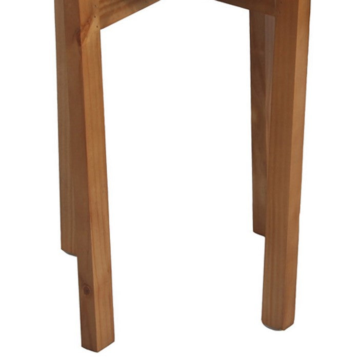 Metal Planter with Foldable Wooden Base, Set of 2, Black and Brown