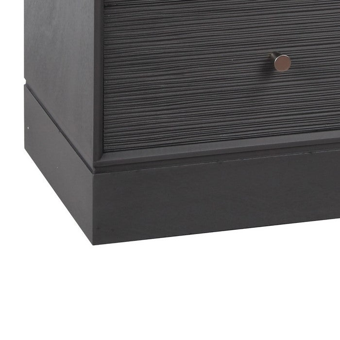 3 Drawer Wooden Accent stand with Engraved Streamline Texture, Gray
