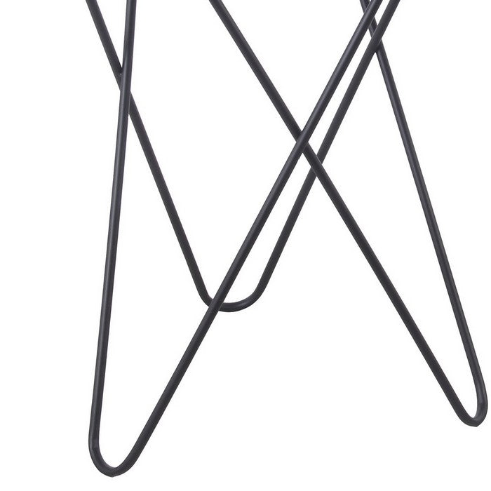 Accent Table with Woven Tray Top and Hairpin Legs,Set of 2, Black and Brown