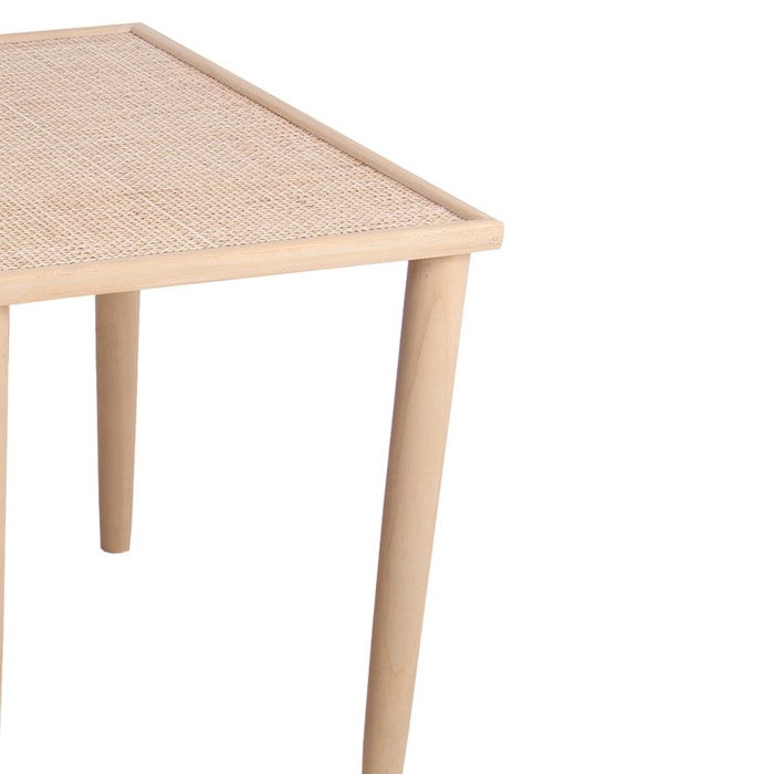 Wooden Accent Table with Lattice Design Top, Set of 3, Natural Brown