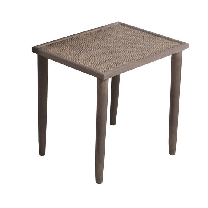 Wooden Accent Table with Lattice Design Top, Set of 3, Dark Brown