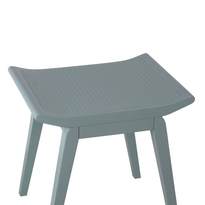 Saddle Design Wooden Stool with Angled Tapered Legs, Blue