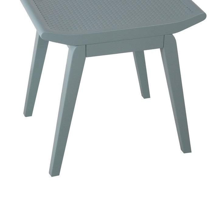 Saddle Design Wooden Stool with Angled Tapered Legs, Blue