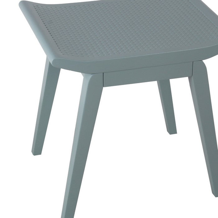 Saddle Design Wooden Stool with Angled Tapered Legs, Blue