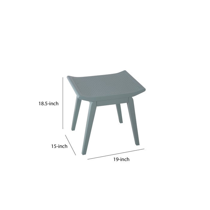 Saddle Design Wooden Stool with Angled Tapered Legs, Blue