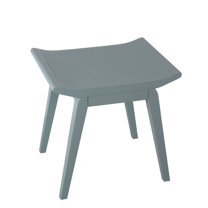 Saddle Design Wooden Stool with Angled Tapered Legs, Blue