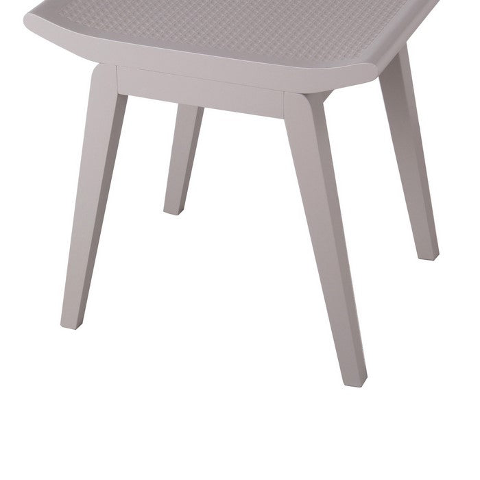 Saddle Design Wooden Stool with Angled Tapered Legs, Taupe Gray