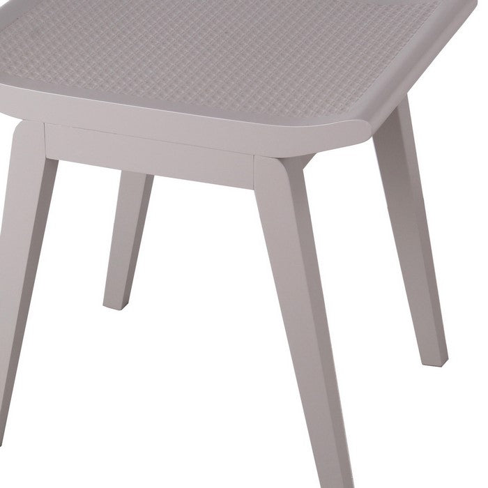 Saddle Design Wooden Stool with Angled Tapered Legs, Taupe Gray