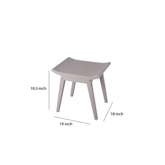 Saddle Design Wooden Stool with Angled Tapered Legs, Taupe Gray