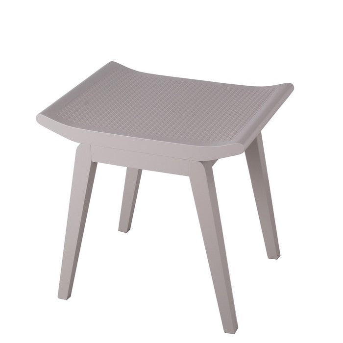 Saddle Design Wooden Stool with Angled Tapered Legs, Taupe Gray
