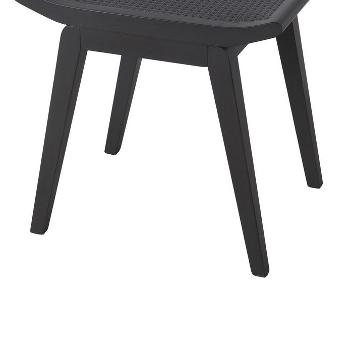 Saddle Design Wooden Stool with Angled Tapered Legs, Dark Gray