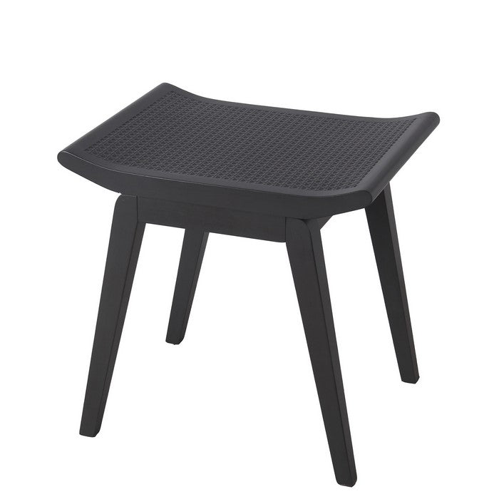 Saddle Design Wooden Stool with Angled Tapered Legs, Dark Gray