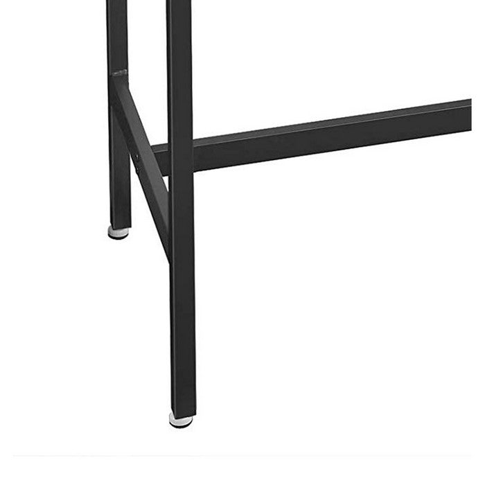 Wood and Metal Frame Bar Counter with 3 Shelves, Rustic Brown and Black