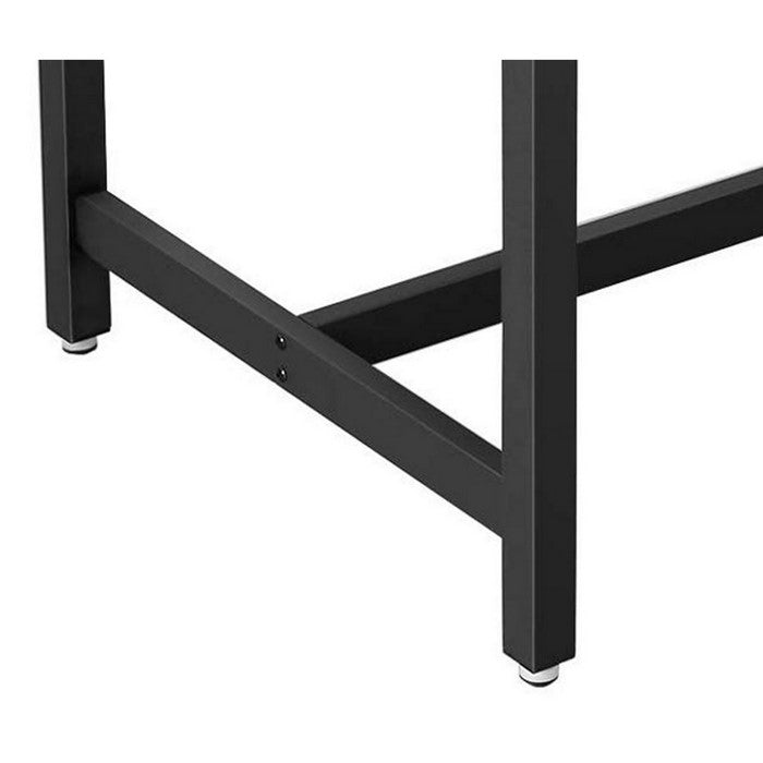 Rectangular Wooden Dining Table with Metal Frame, Rustic Brown and Black