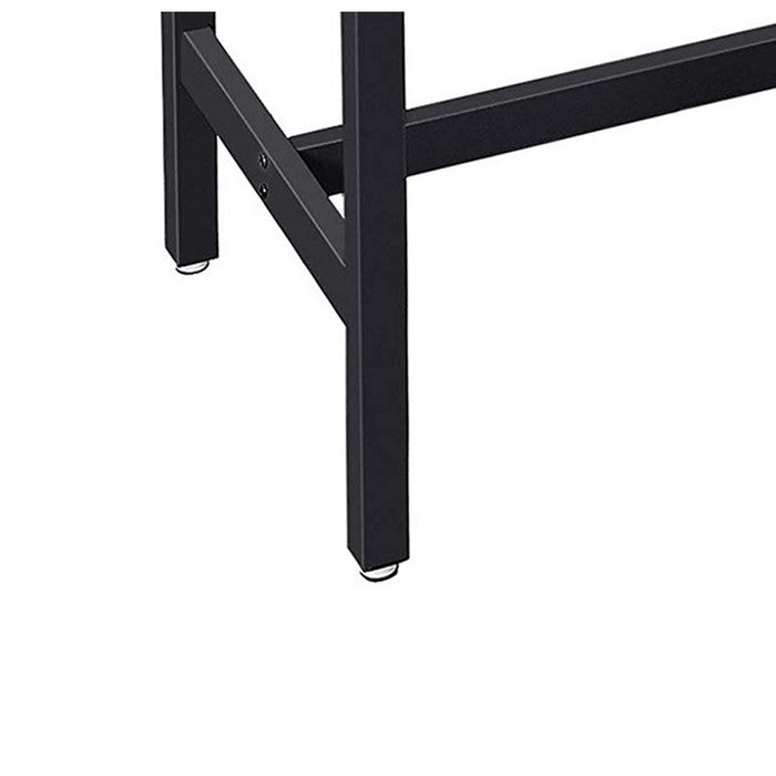 Rectangular Wooden Top Dining Table with Metal Frame, Black