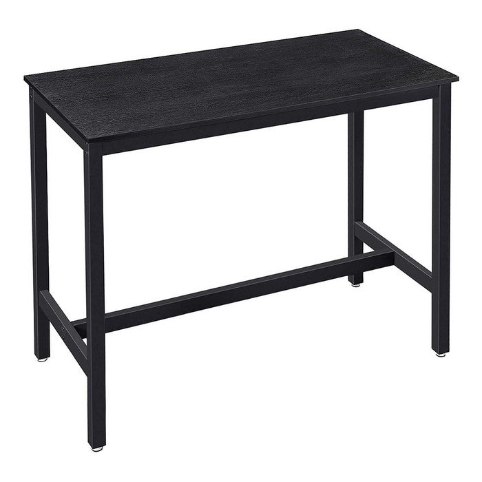 Rectangular Wooden Top Dining Table with Metal Frame, Black