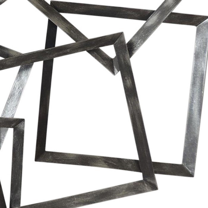 Interconnected Squares Metal Frame Wall Decor, Gray