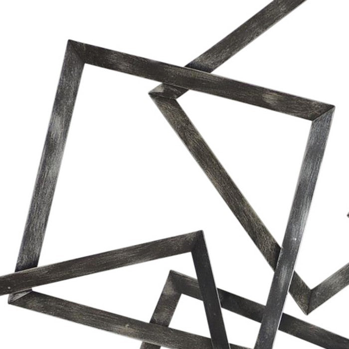 Interconnected Squares Metal Frame Wall Decor, Gray