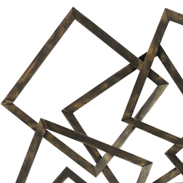 Interconnected Squares Metal Frame Wall Decor, Bronze
